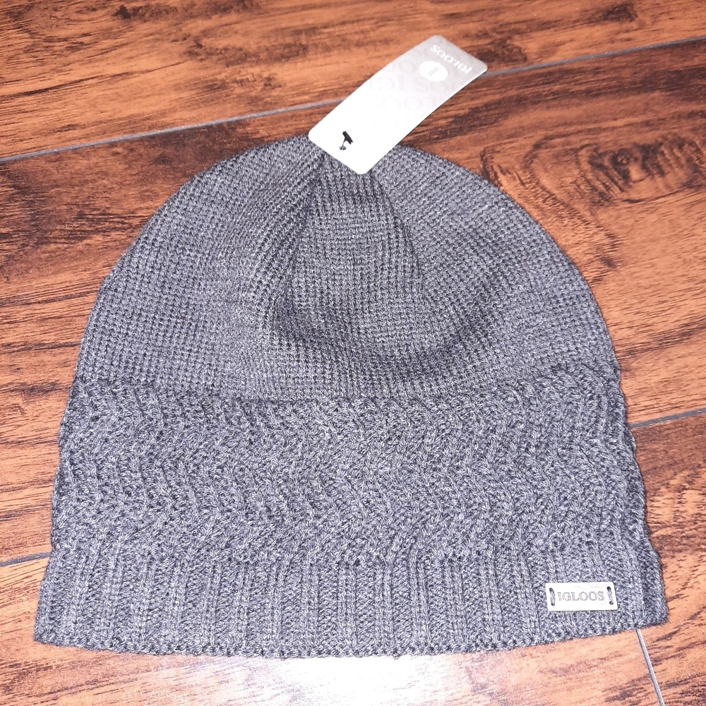 💲Igloos Men's OSFM Knit Grey Beanie with Microflece